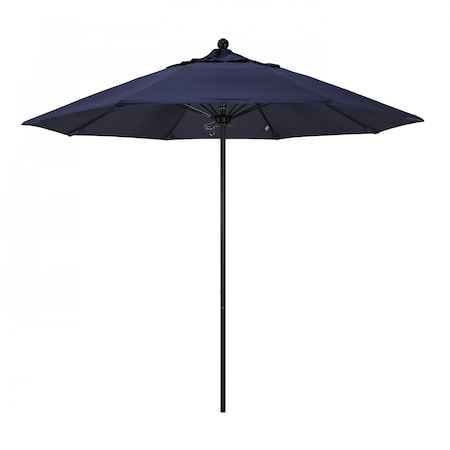 California Umbrella 9' Black Aluminum Market Patio Umbrella, Sunbrella Navy 194061335321